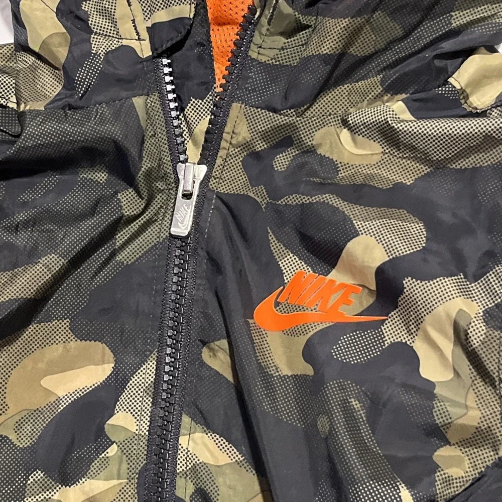 Nike Camo Hooded Jacket Toddler Kid's Sz 4T Camouflage Just Do It Windbreaker